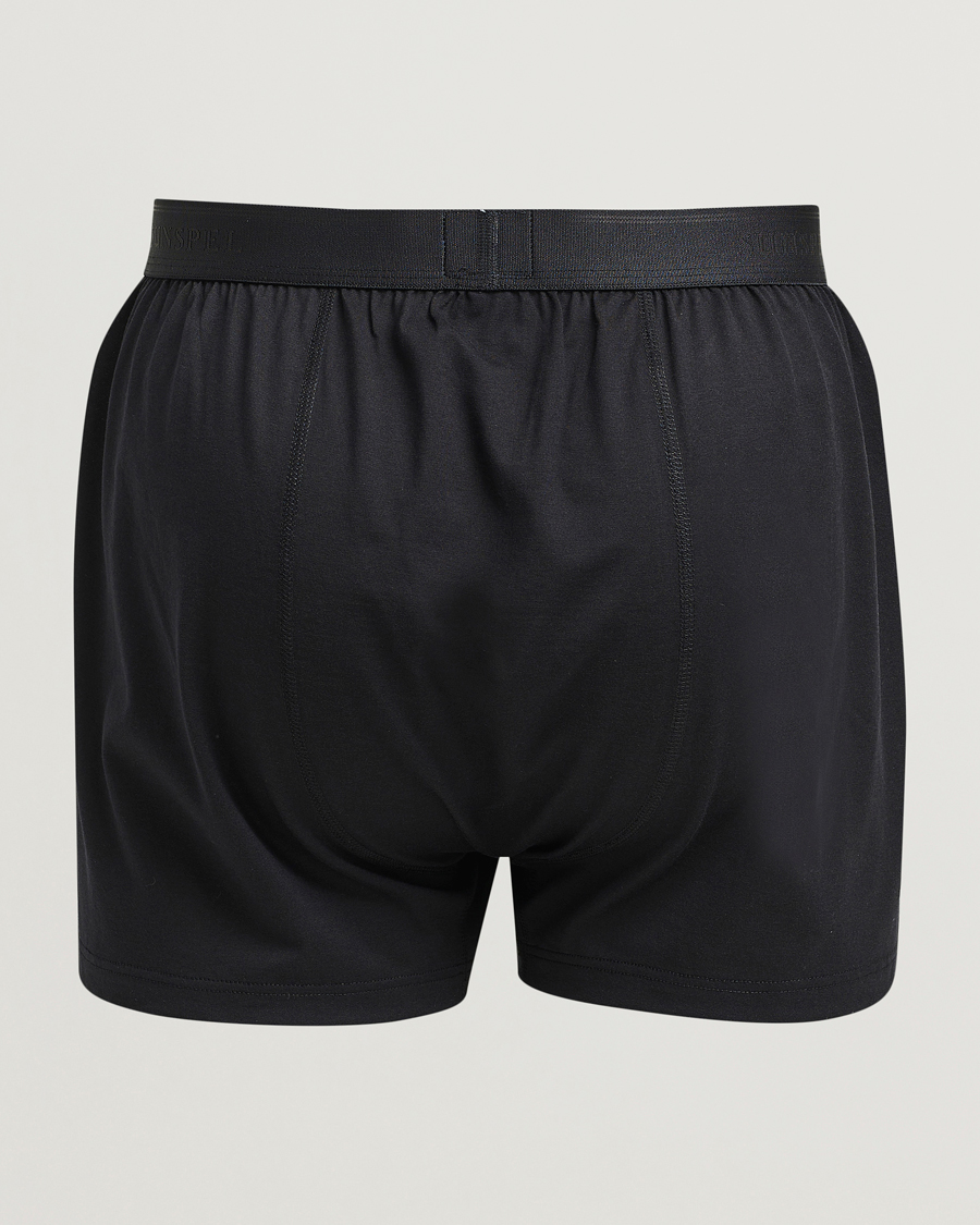 Uomini | Biancheria intima | Sunspel | Superfine One Button Boxer Black