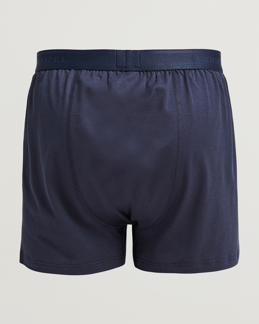 Uomini | Biancheria intima | Sunspel | Superfine One Button Boxer Navy