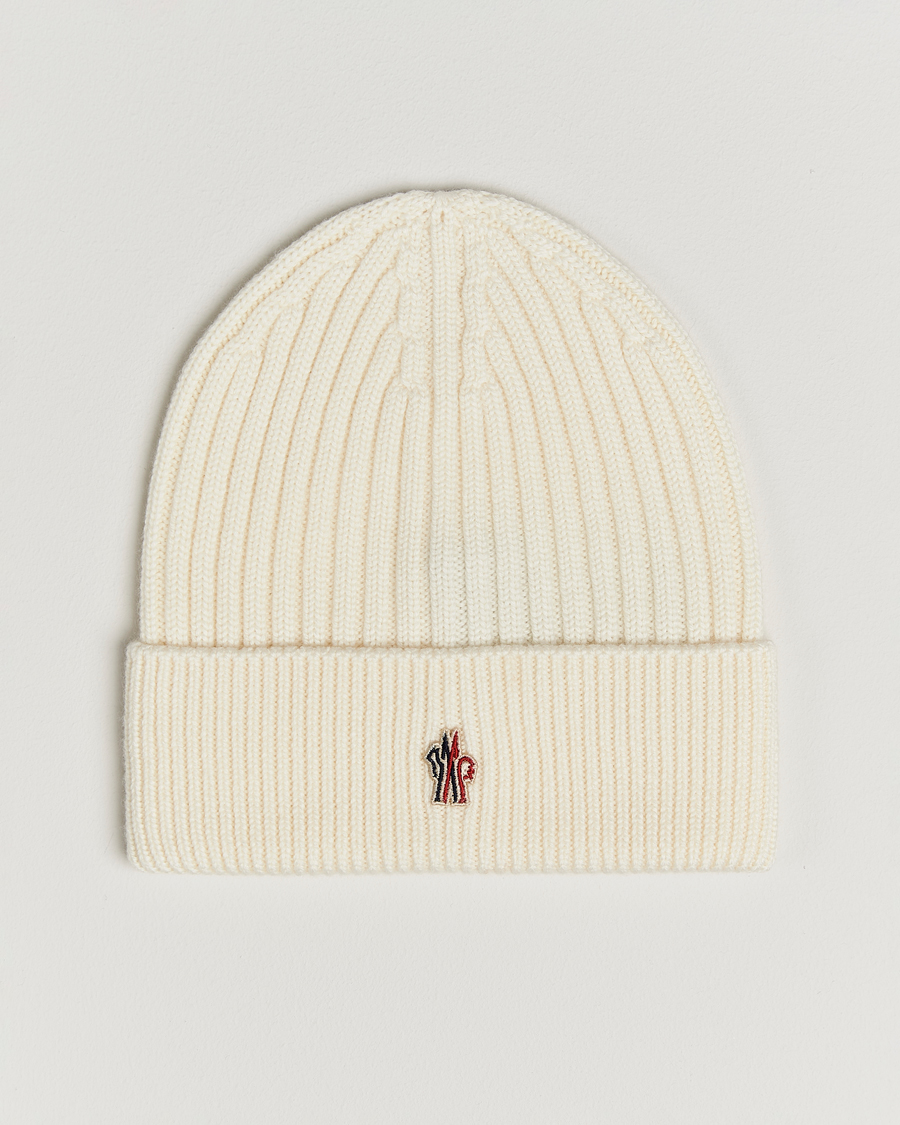 Uomini | Moncler Grenoble Rib Wool Beanie Off White | Moncler Grenoble | Rib Wool Beanie Off White