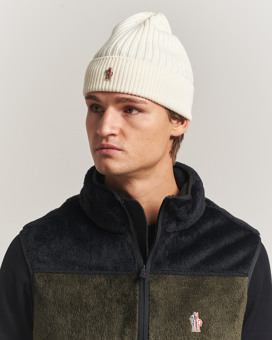 Uomini | Moncler Grenoble Rib Wool Beanie Off White | Moncler Grenoble | Rib Wool Beanie Off White