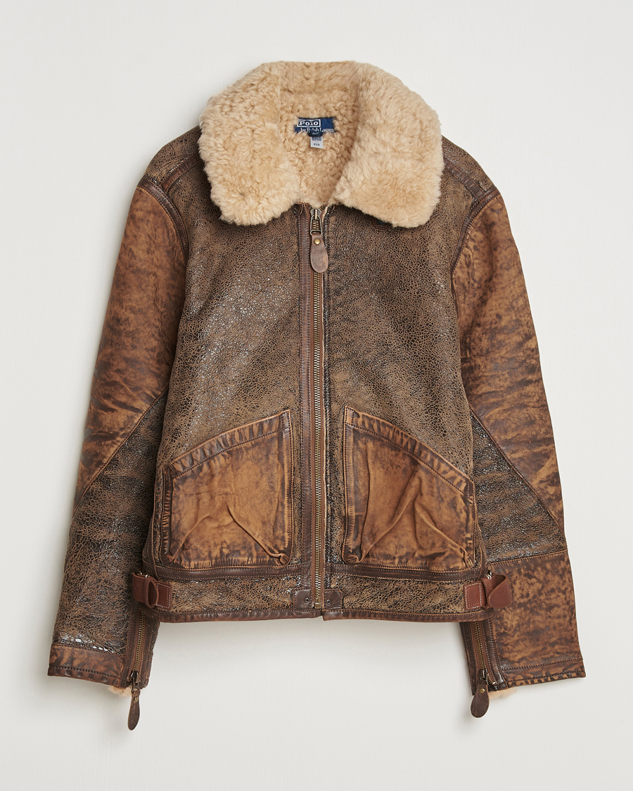 Uomini | Giacche | Polo Ralph Lauren | Sherling Lined Bomber Jacket Brown Earth