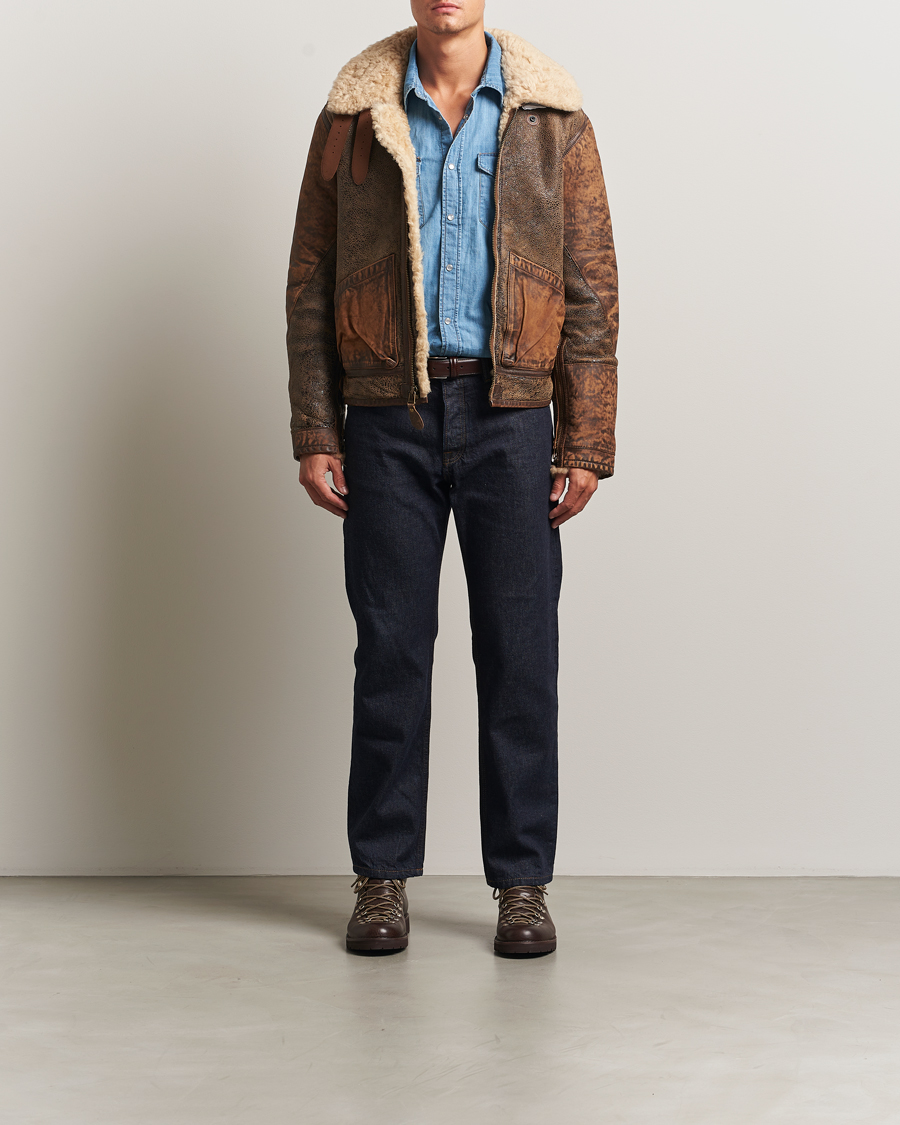Uomini | Giacche | Polo Ralph Lauren | Sherling Lined Bomber Jacket Brown Earth