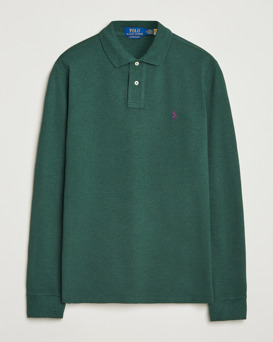 Uomini | Polo | Polo Ralph Lauren | Custom Slim Fit Long Sleeve Polo Scotch Pine Heather