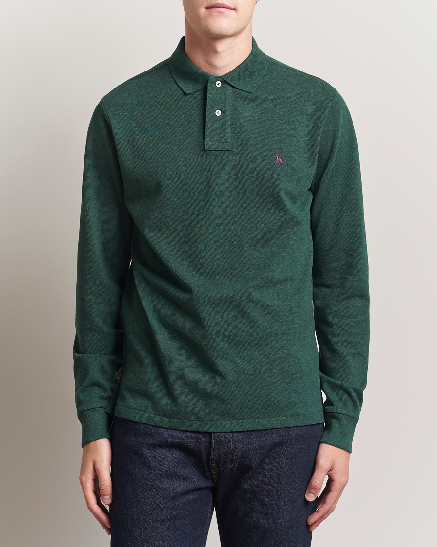 Uomini | Polo | Polo Ralph Lauren | Custom Slim Fit Long Sleeve Polo Scotch Pine Heather