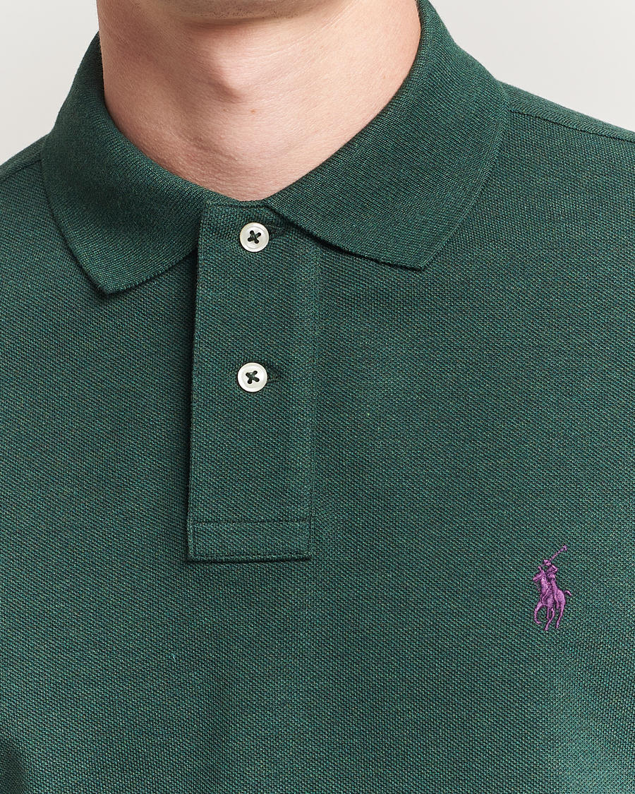 Uomini | Polo | Polo Ralph Lauren | Custom Slim Fit Long Sleeve Polo Scotch Pine Heather