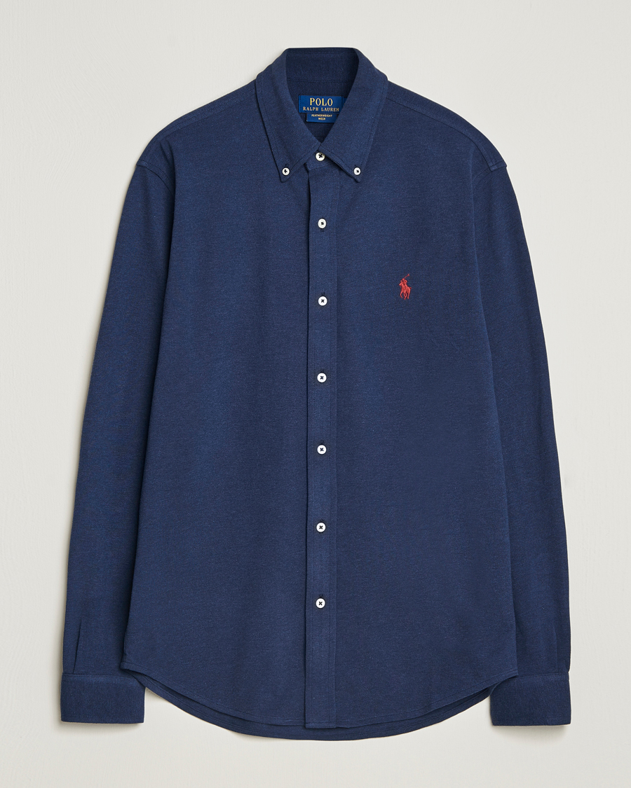 Uomini | Camicie | Polo Ralph Lauren | Featherweight Mesh Shirt Spring Navy Heather