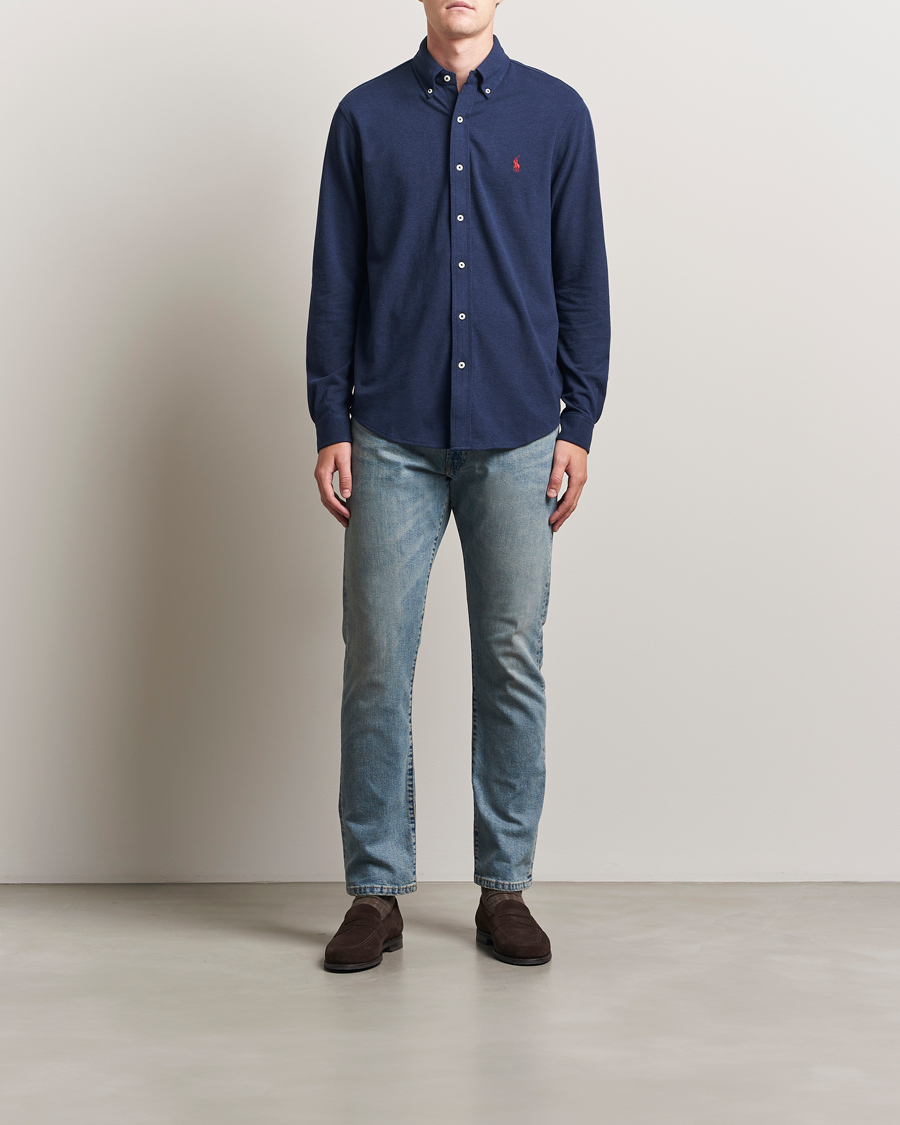 Uomini | Camicie | Polo Ralph Lauren | Featherweight Mesh Shirt Spring Navy Heather