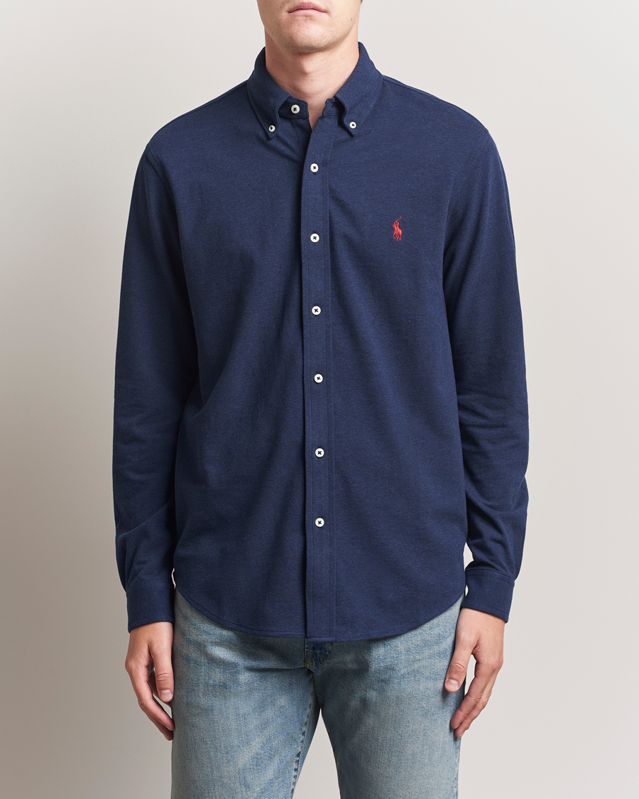Uomini | Camicie | Polo Ralph Lauren | Featherweight Mesh Shirt Spring Navy Heather
