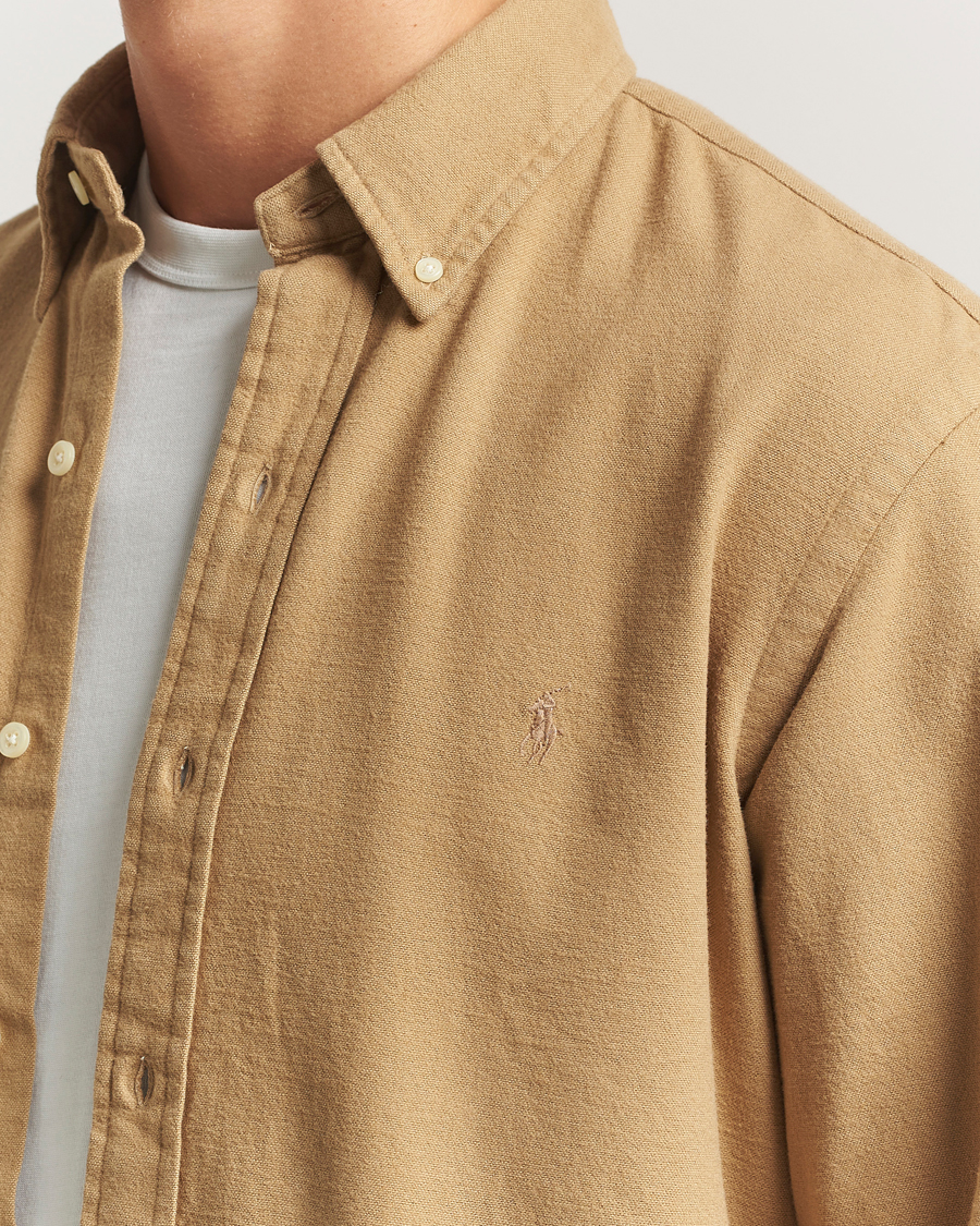 Uomini | Camicie | Polo Ralph Lauren | Custom Fit Brushed Flannel Shirt RL Khaki
