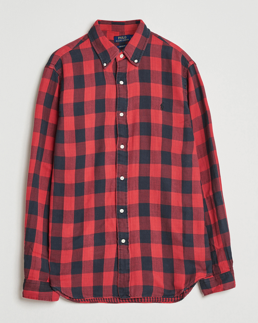 Uomini | Camicie | Polo Ralph Lauren | Custom Fit Double Faced Checked Shirt Red/Black