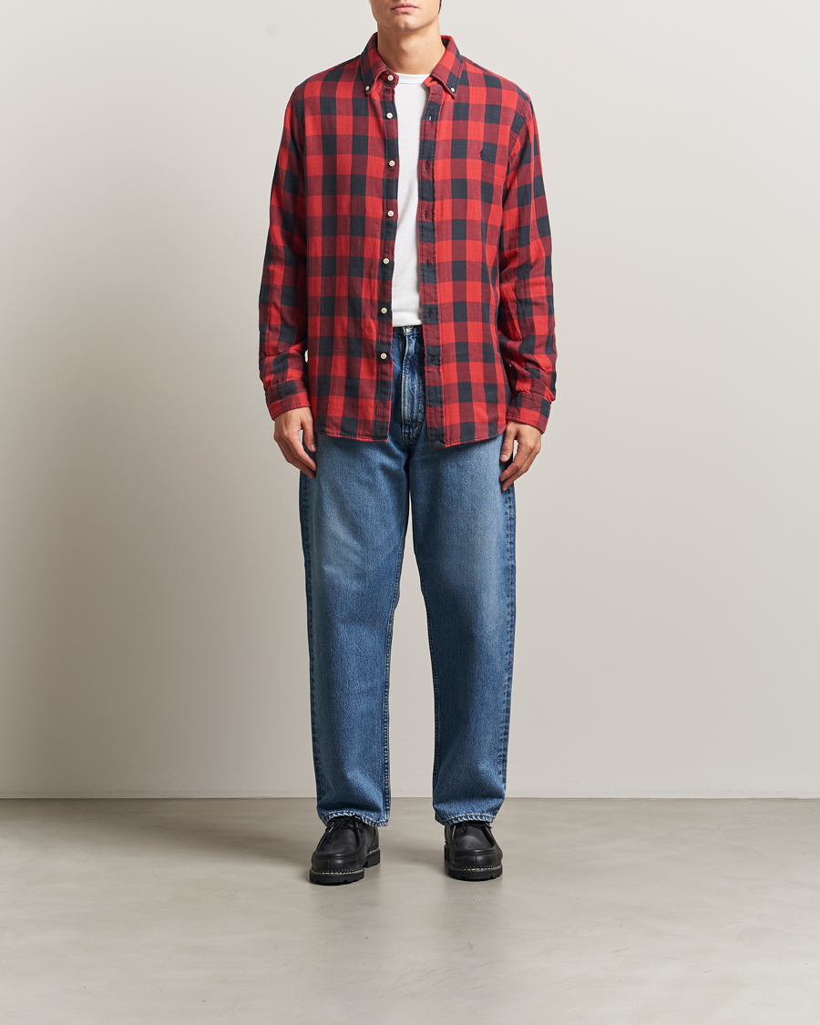Uomini | Camicie | Polo Ralph Lauren | Custom Fit Double Faced Checked Shirt Red/Black