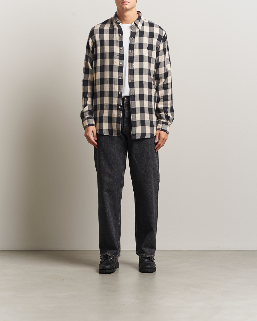 Uomini | Camicie | Polo Ralph Lauren | Custom Fit Double Faced Checked Shirt Cream/Black