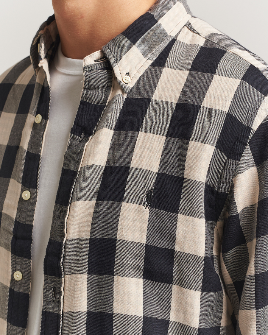 Uomini | Camicie | Polo Ralph Lauren | Custom Fit Double Faced Checked Shirt Cream/Black