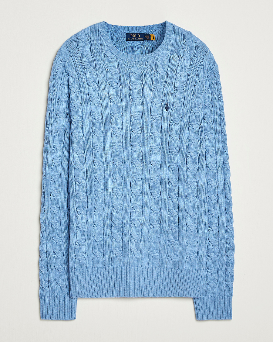 Uomini | Maglieria | Polo Ralph Lauren | Cotton Cable Pullover Soft Royal Heather