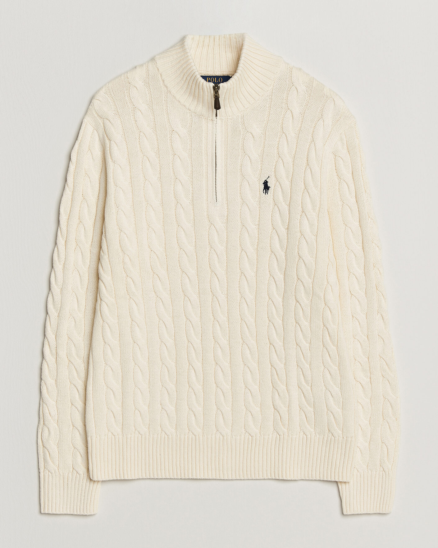 Uomini | Maglieria | Polo Ralph Lauren | Cotton Cable Half Zip Andover Cream