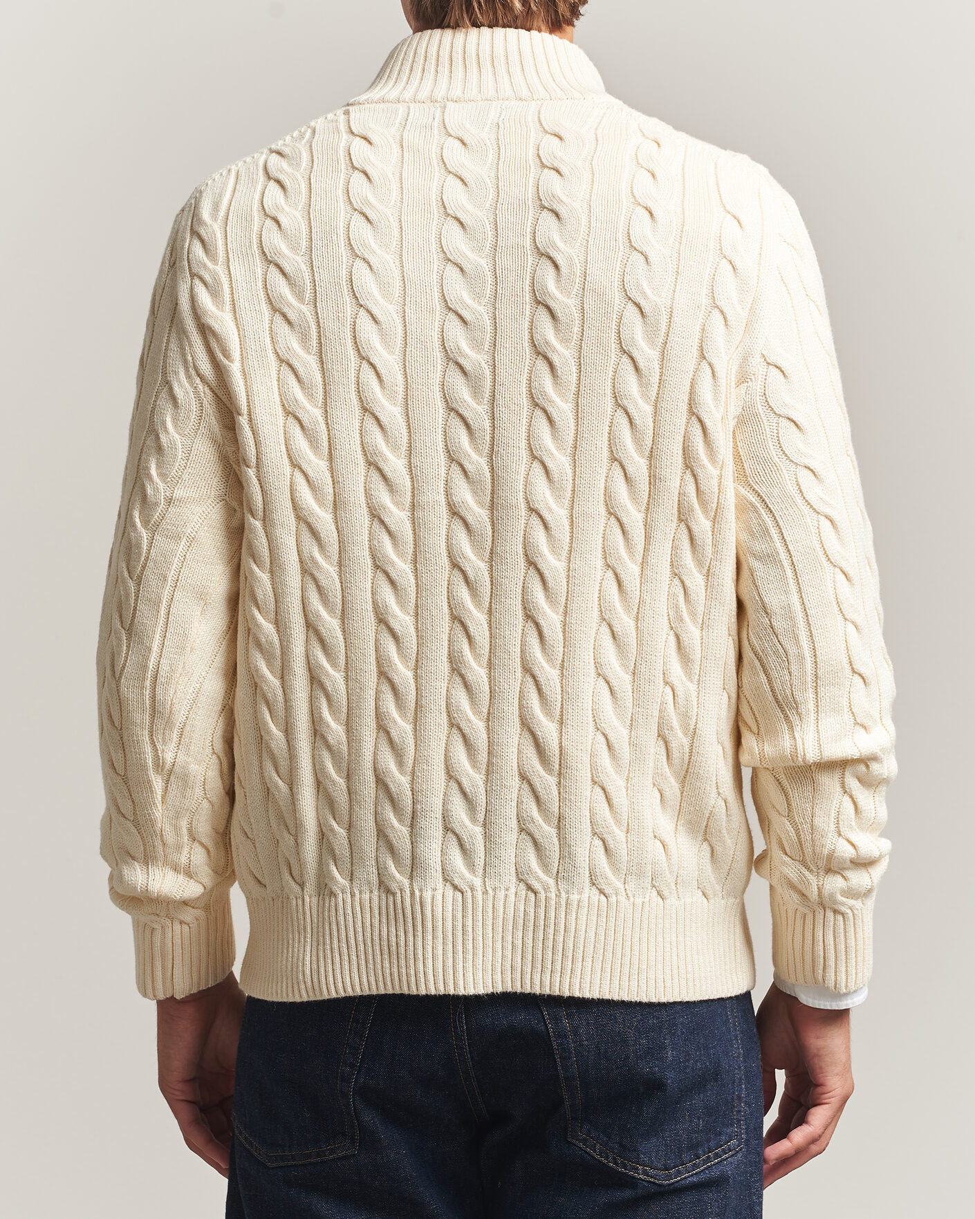 Uomini | Maglieria | Polo Ralph Lauren | Cotton Cable Half Zip Andover Cream