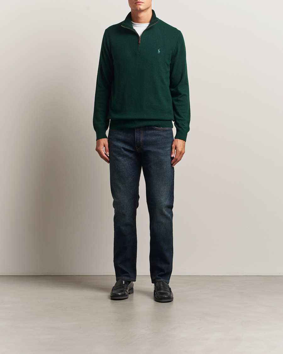 Uomini | Maglieria | Polo Ralph Lauren | Merino Half-Zip Sweater Moss Agate