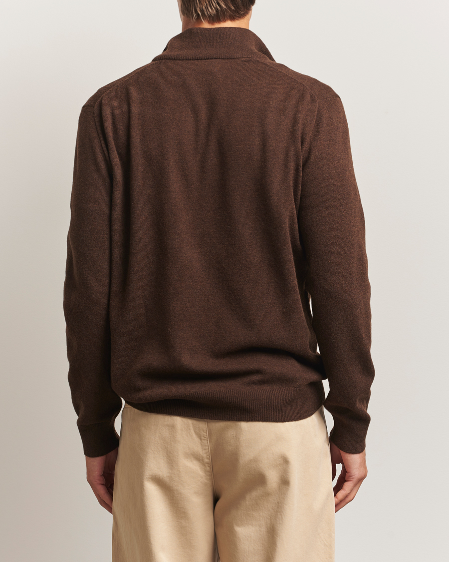 Uomini | Maglieria | Polo Ralph Lauren | Merino Half-Zip Sweater Cacao Brown Heather