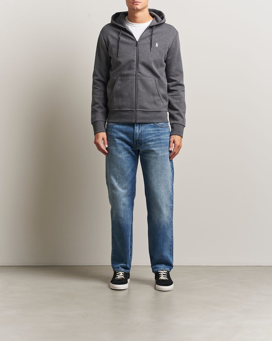 Uomini | Maglieria | Polo Ralph Lauren | Double Knitted Full-Zip Hoodie Barclay Heather