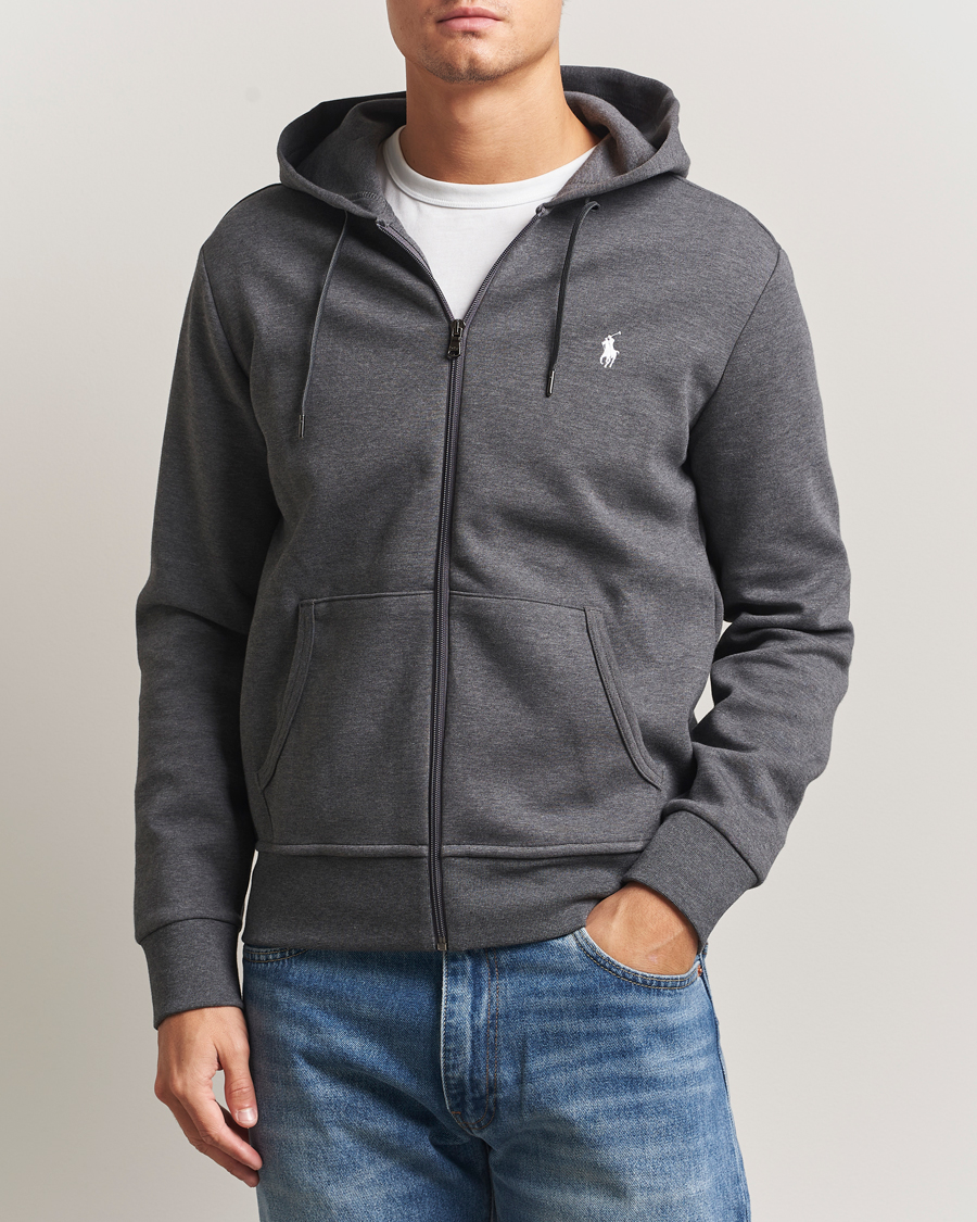 Uomini | Maglieria | Polo Ralph Lauren | Double Knitted Full-Zip Hoodie Barclay Heather