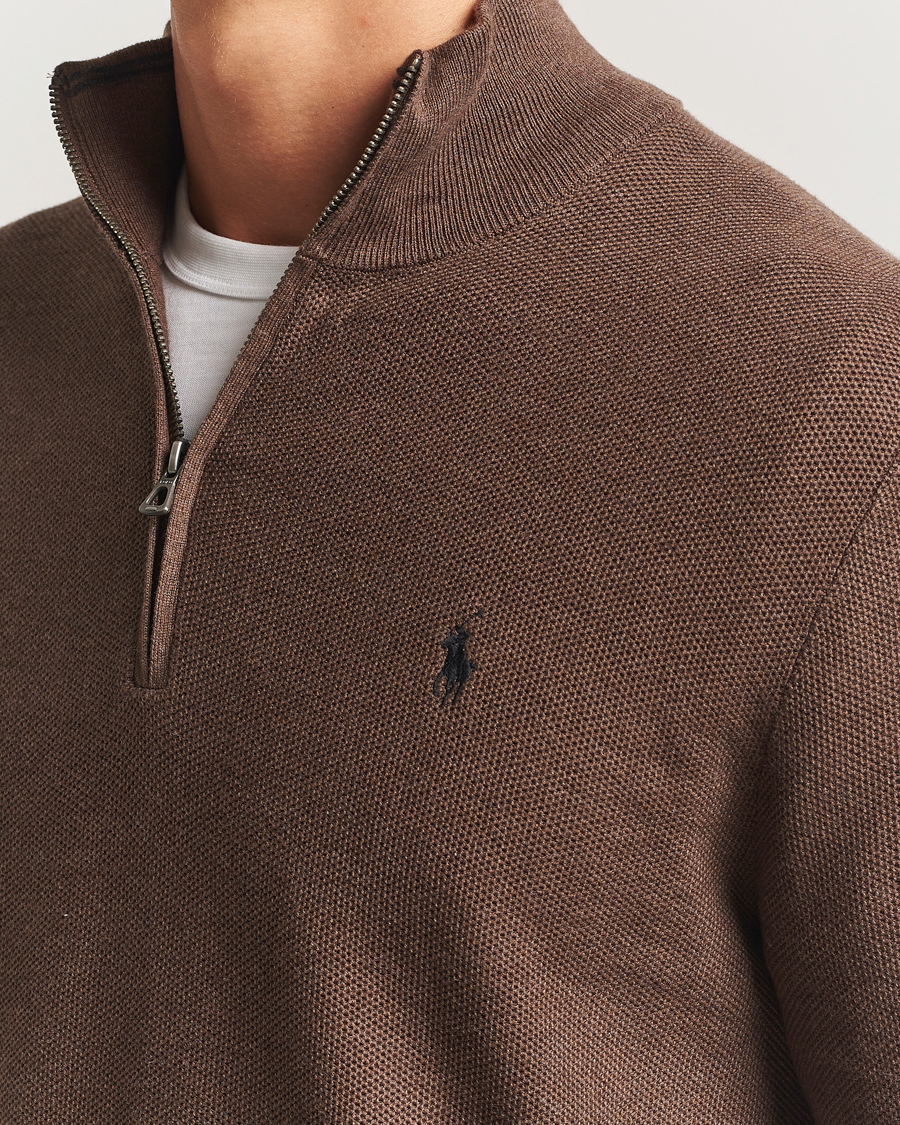 Uomini | Maglieria | Polo Ralph Lauren | Textured Half Zip Nutmeg Brown