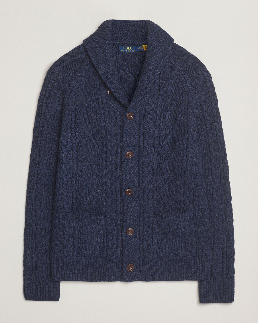 Uomini | Maglieria | Polo Ralph Lauren | Cotton Shawl Cardigan Navy Heather