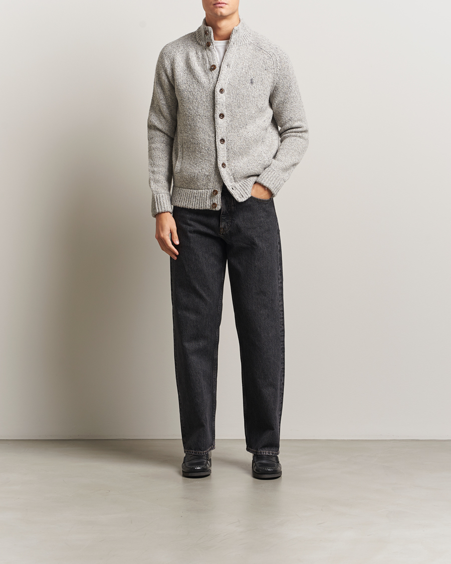 Uomini | Maglieria | Polo Ralph Lauren | Wool Blend Button Cardigan Grey Marl