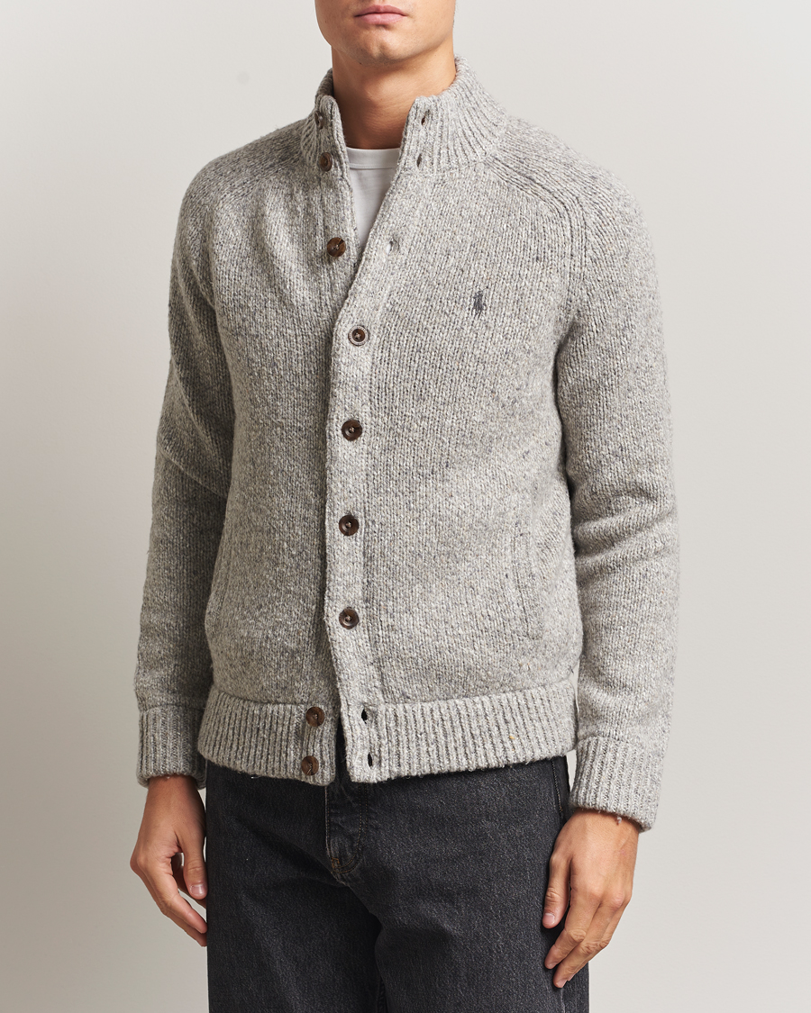 Uomini | Maglieria | Polo Ralph Lauren | Wool Blend Button Cardigan Grey Marl