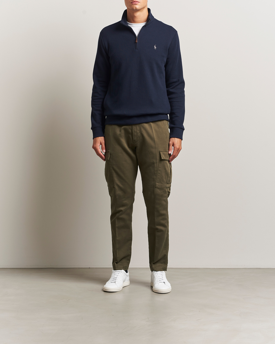 Uomini | Maglieria | Polo Ralph Lauren | Double Knit Jaquard Half Zip Sweater Aviator Navy