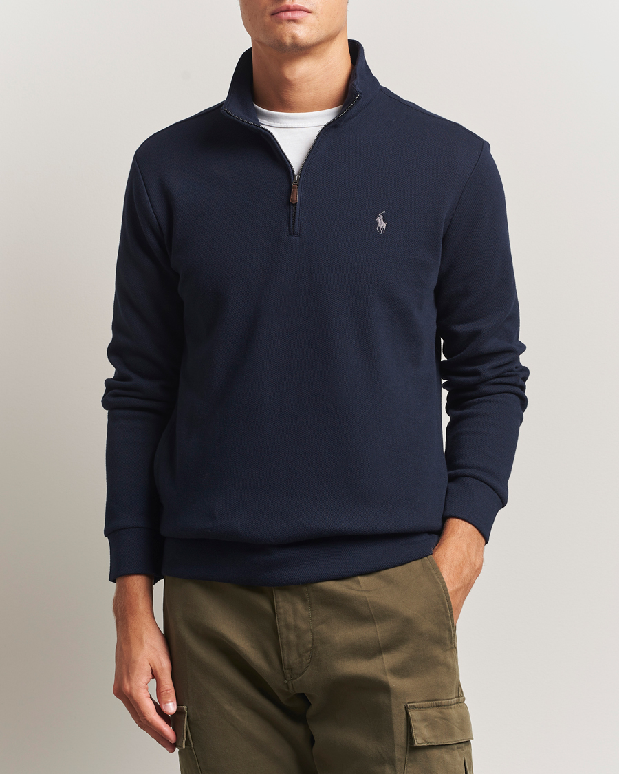 Uomini | Maglieria | Polo Ralph Lauren | Double Knit Jaquard Half Zip Sweater Aviator Navy
