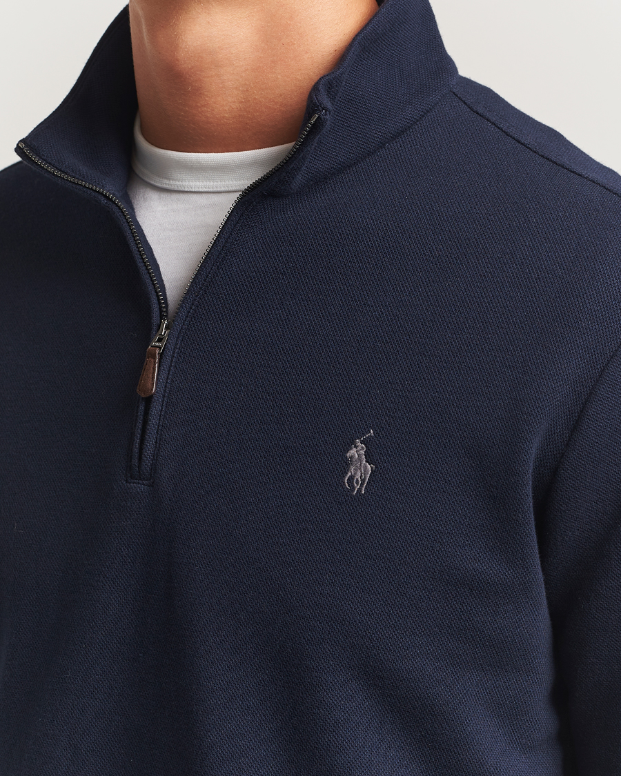 Uomini | Maglieria | Polo Ralph Lauren | Double Knit Jaquard Half Zip Sweater Aviator Navy
