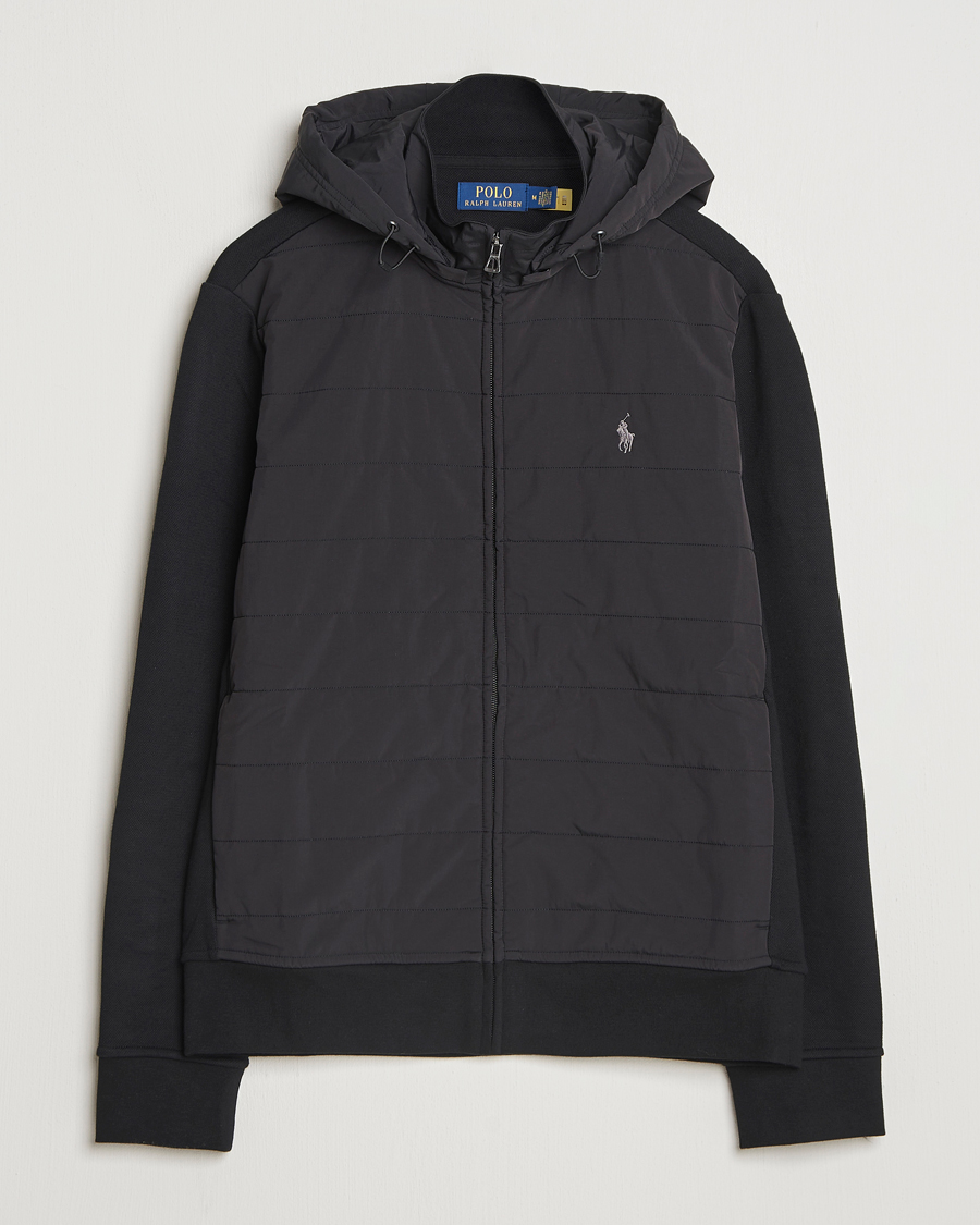 Uomini | Maglieria | Polo Ralph Lauren | Hybrid Jacquard Full Zip Hoodie Polo Black