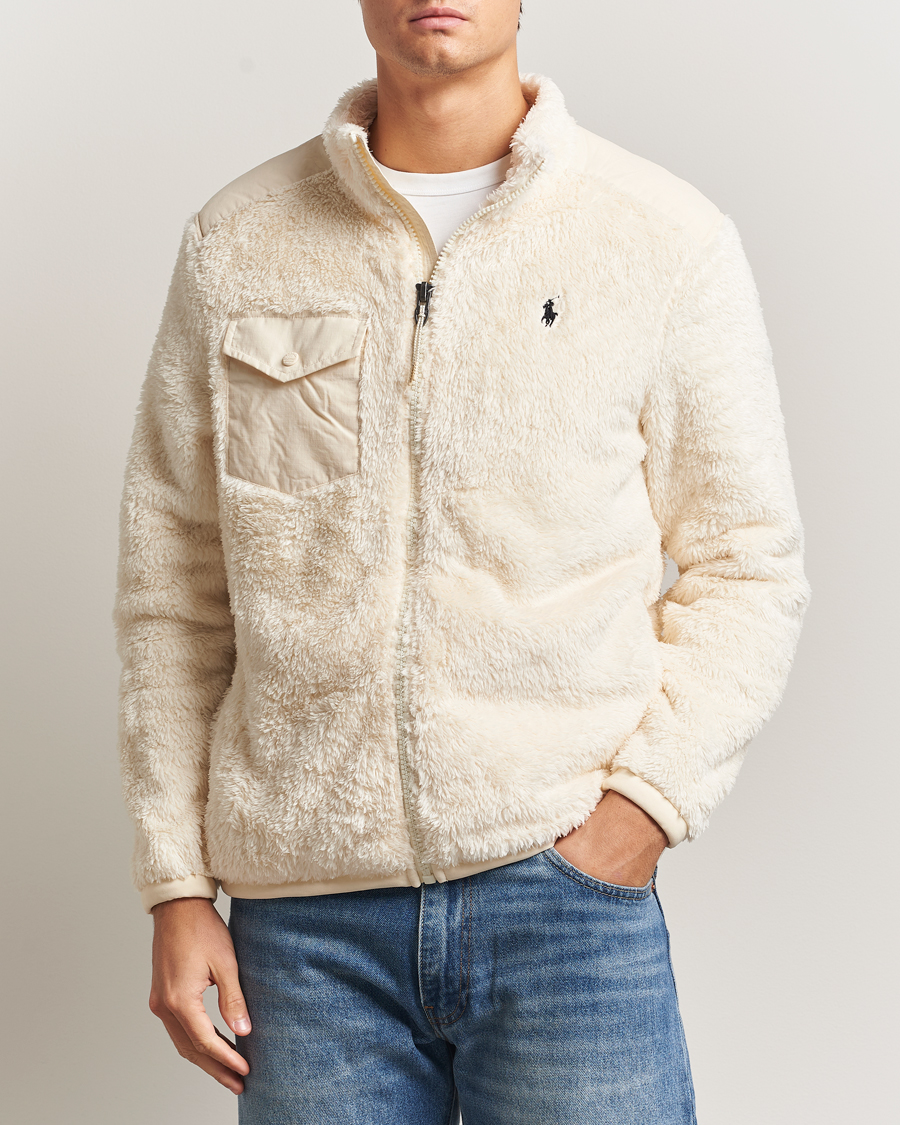 Uomini | Maglieria | Polo Ralph Lauren | Curly Hi-Pile Full Zip Andover Cream