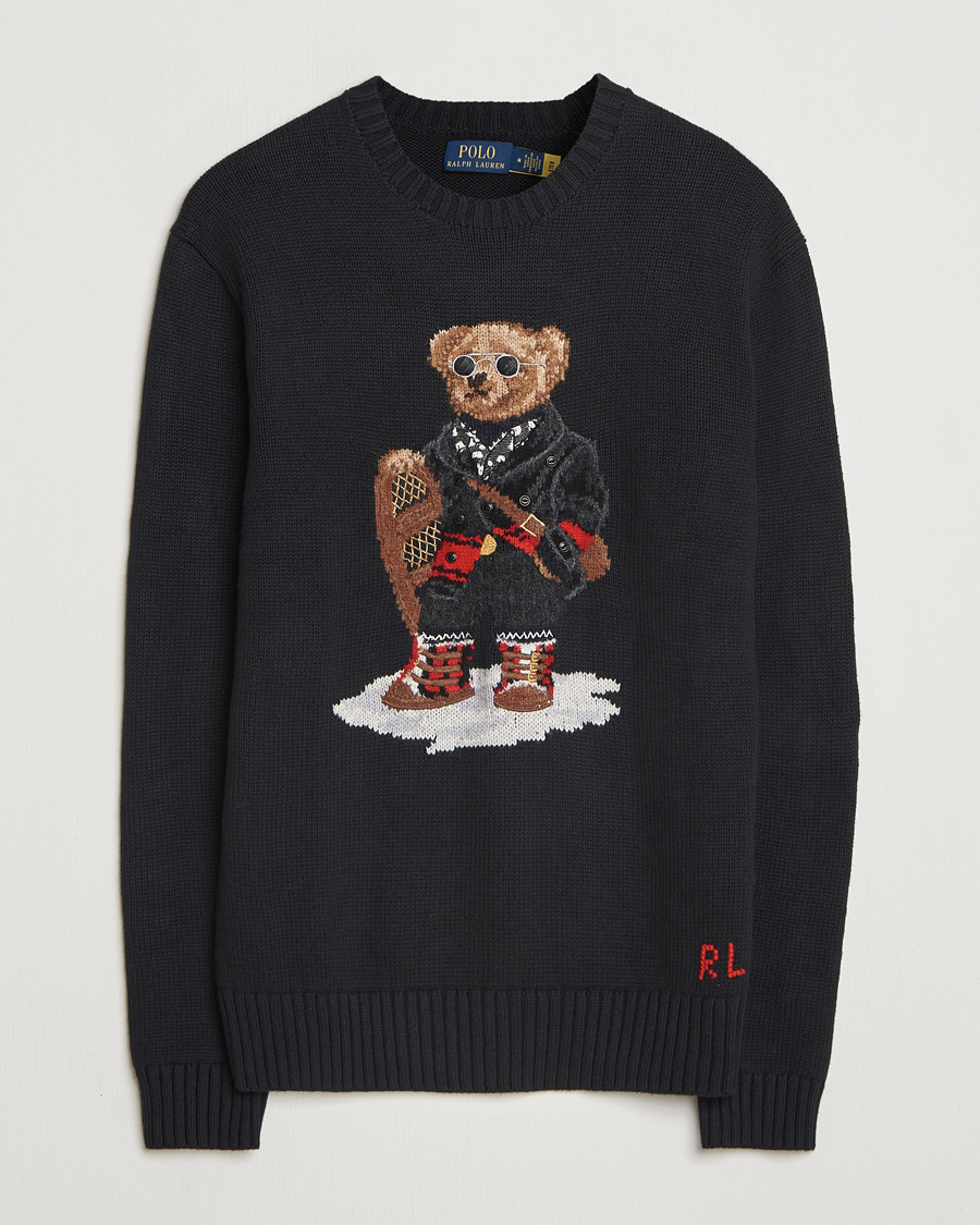 Uomini | Maglieria | Polo Ralph Lauren | Holiday Bear Cotton Sweater Polo Black