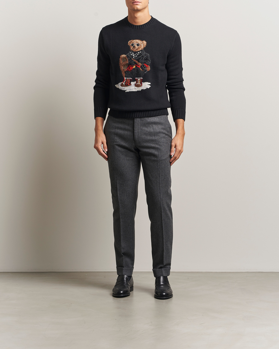 Uomini | Maglieria | Polo Ralph Lauren | Holiday Bear Cotton Sweater Polo Black