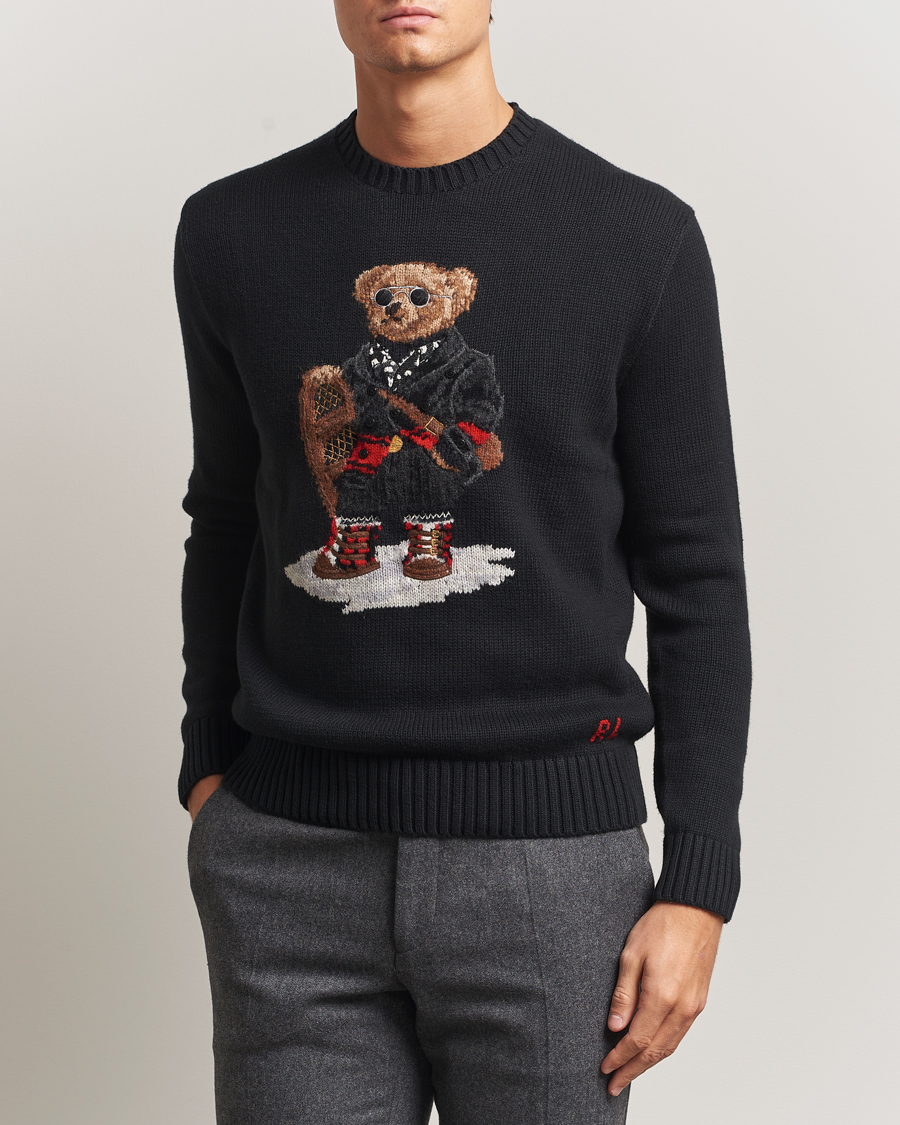 Uomini | Maglieria | Polo Ralph Lauren | Holiday Bear Cotton Sweater Polo Black
