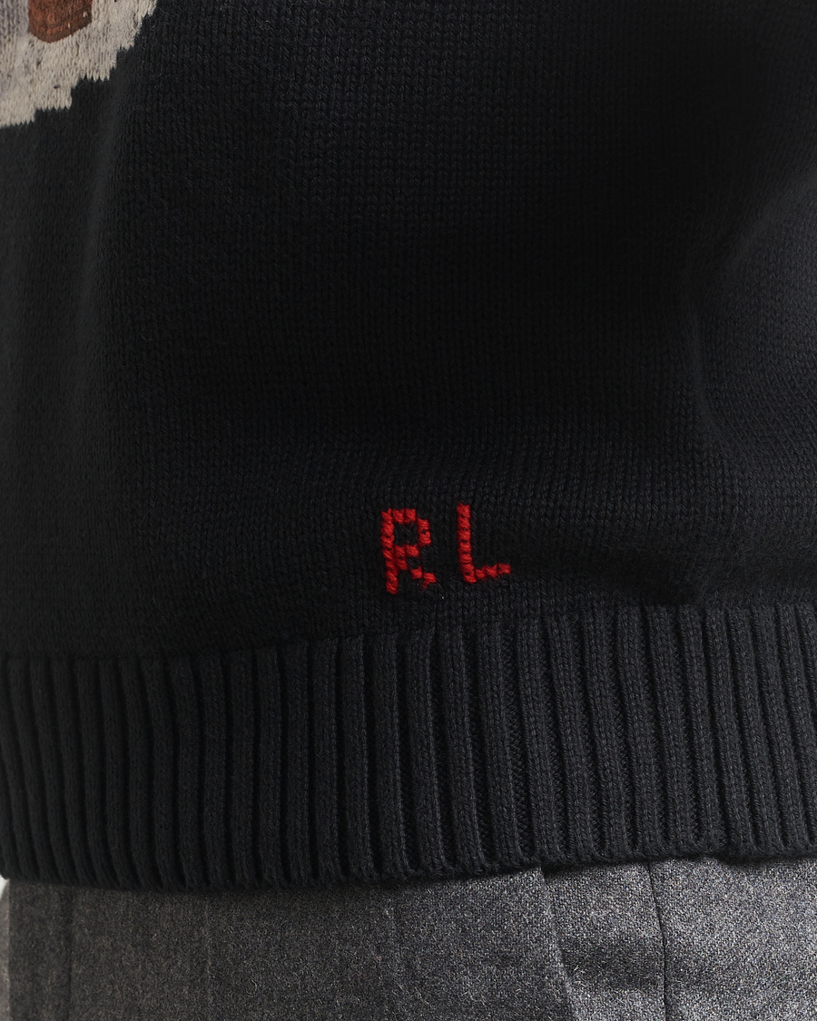 Uomini | Maglieria | Polo Ralph Lauren | Holiday Bear Cotton Sweater Polo Black