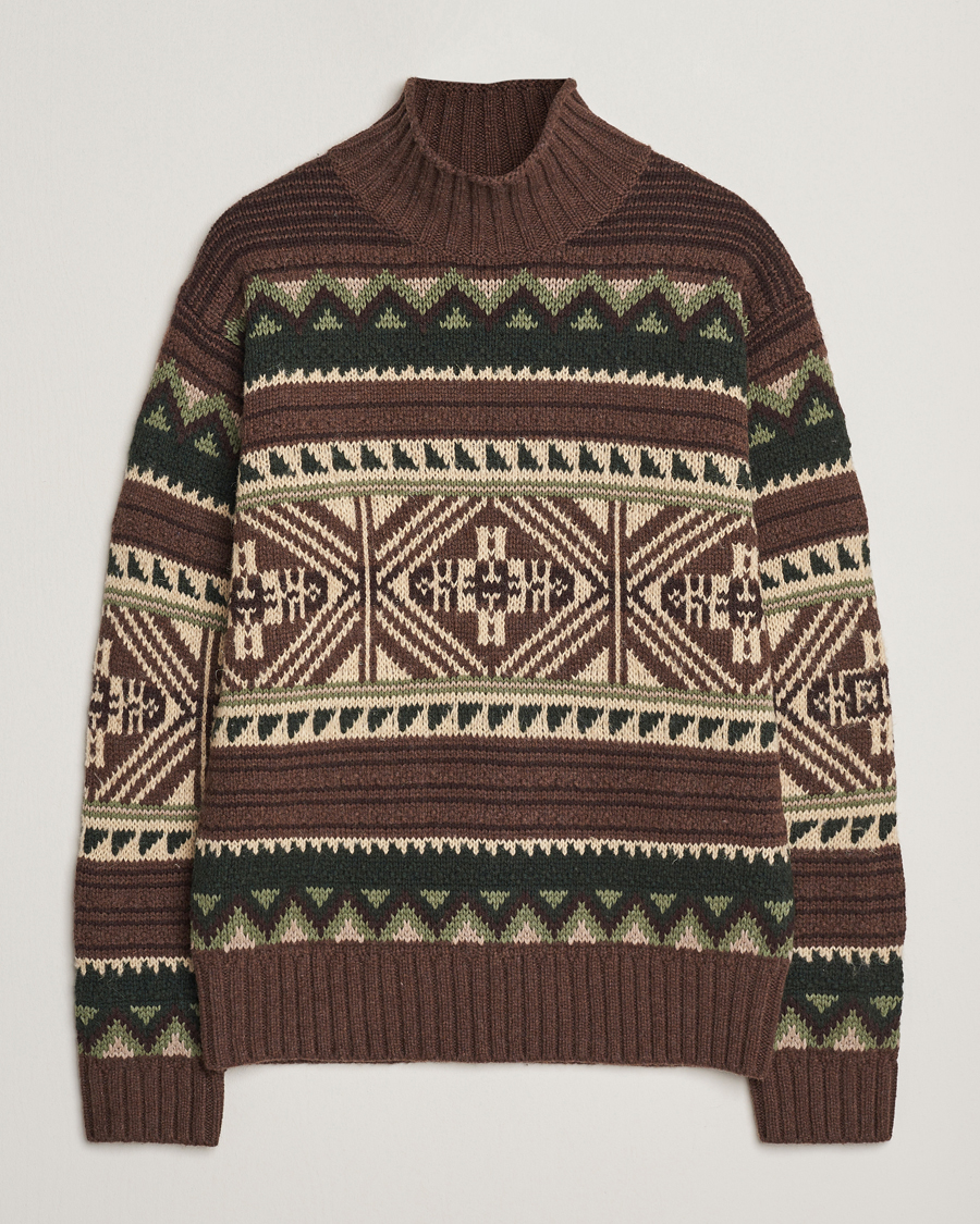 Uomini | Maglieria | Polo Ralph Lauren | Wool Cotton Blend Sweater Brown Combo