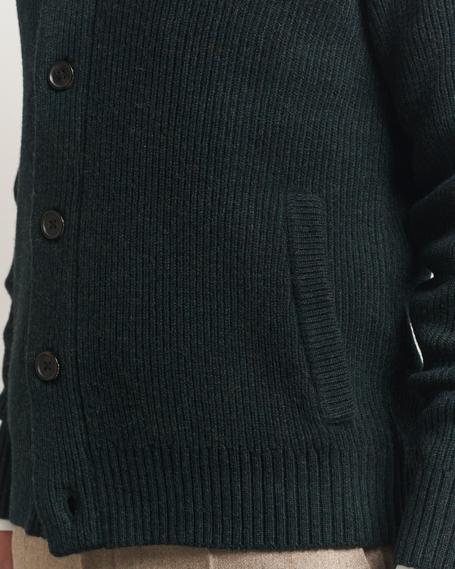Uomini | Maglieria | Charles Tyrwhitt | Chunky Merino Shawl Neck Cardigan Forest Green