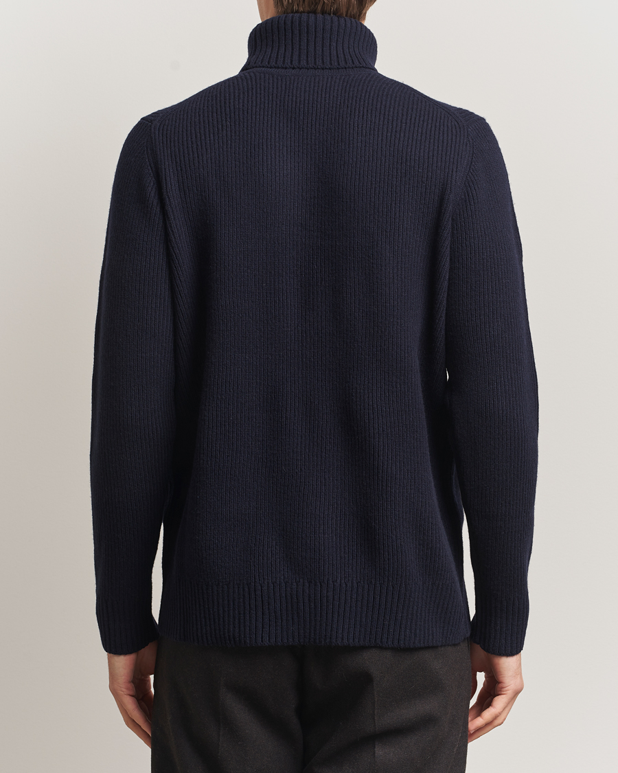 Uomini | Maglieria | Charles Tyrwhitt | Chunky Merino Roll Neck Navy