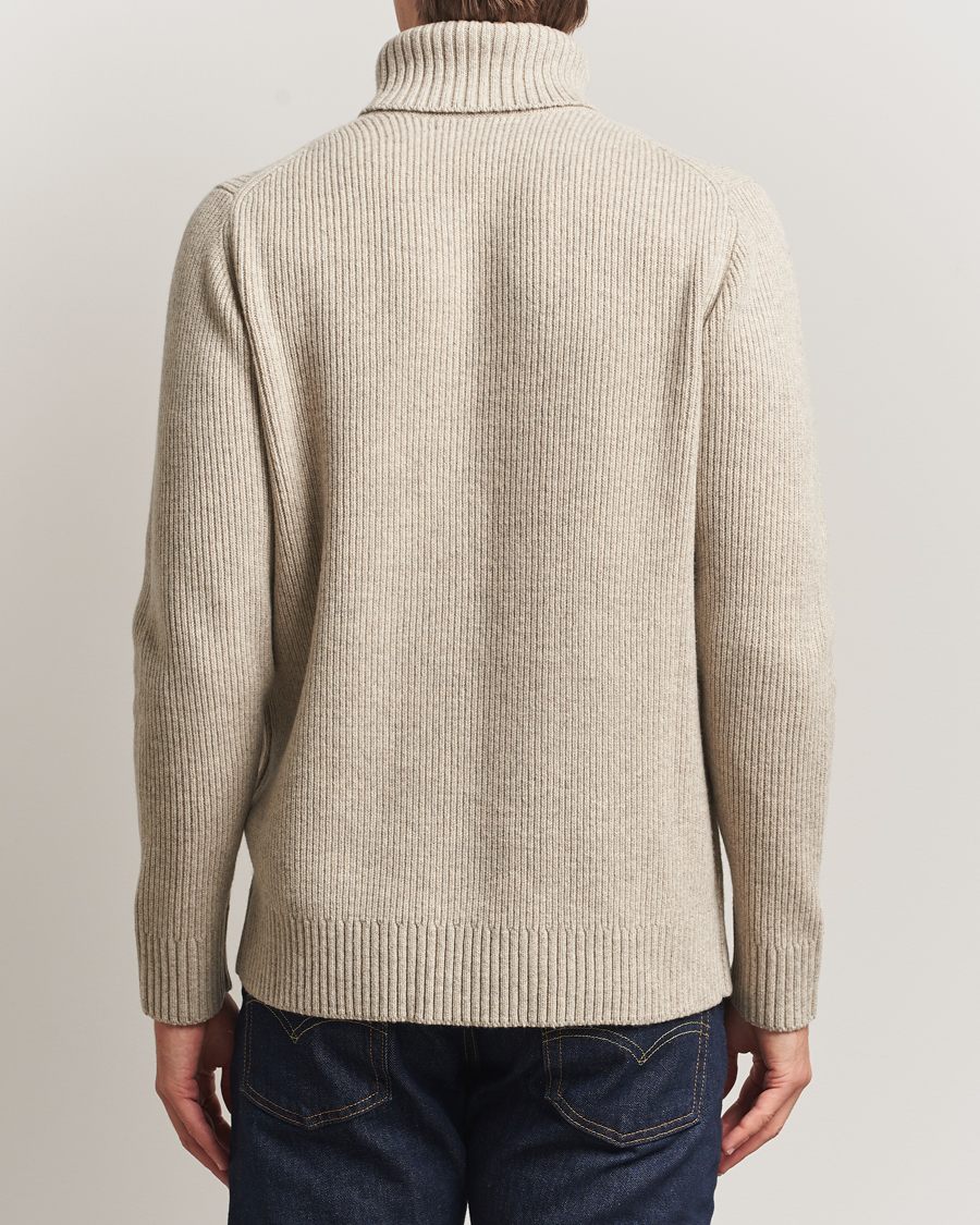 Uomini | Maglieria | Charles Tyrwhitt | Chunky Merino Roll Neck Oatmeal