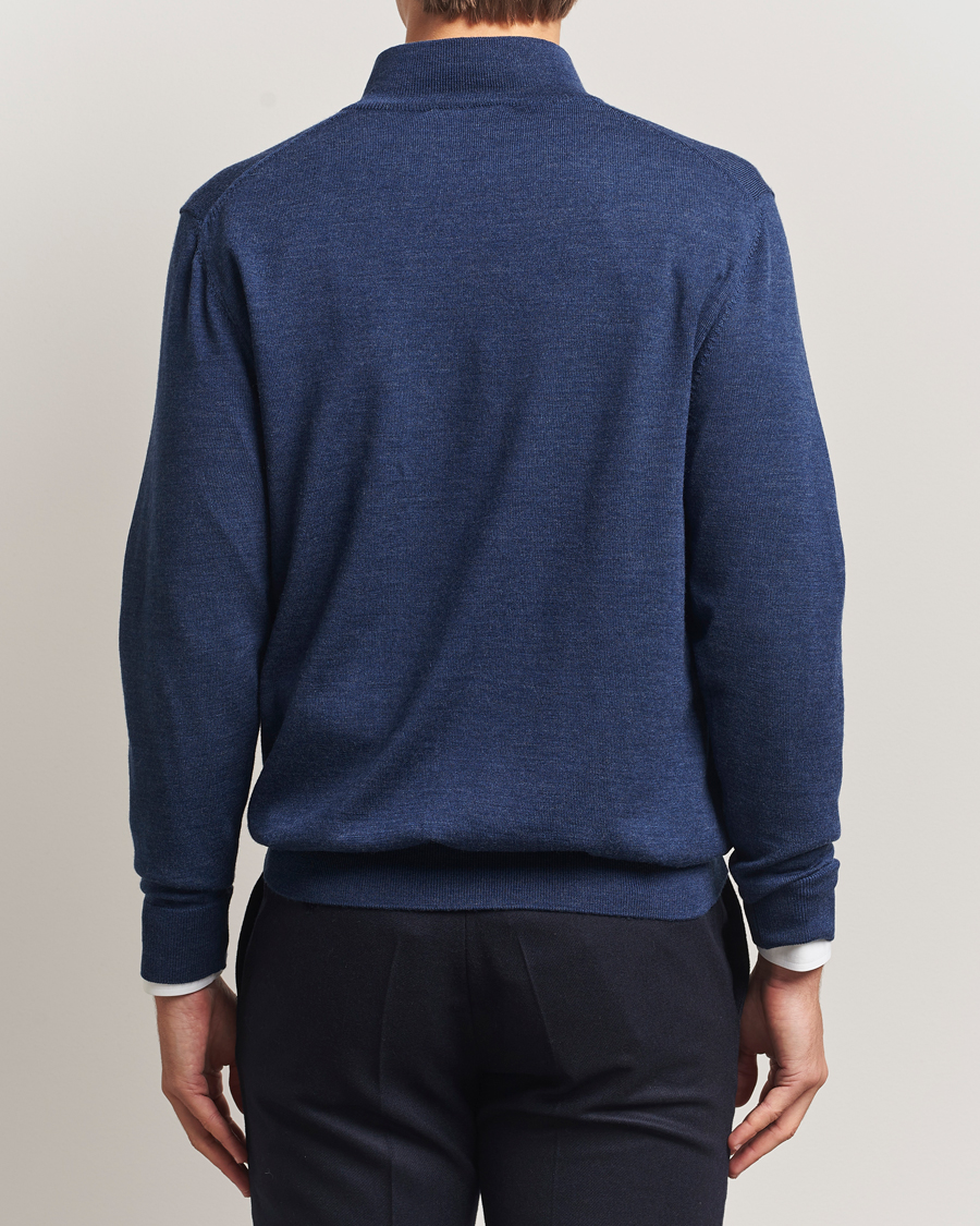 Uomini | Maglieria | Charles Tyrwhitt | Pure Merino Zip Neck Jumper Ink Blue