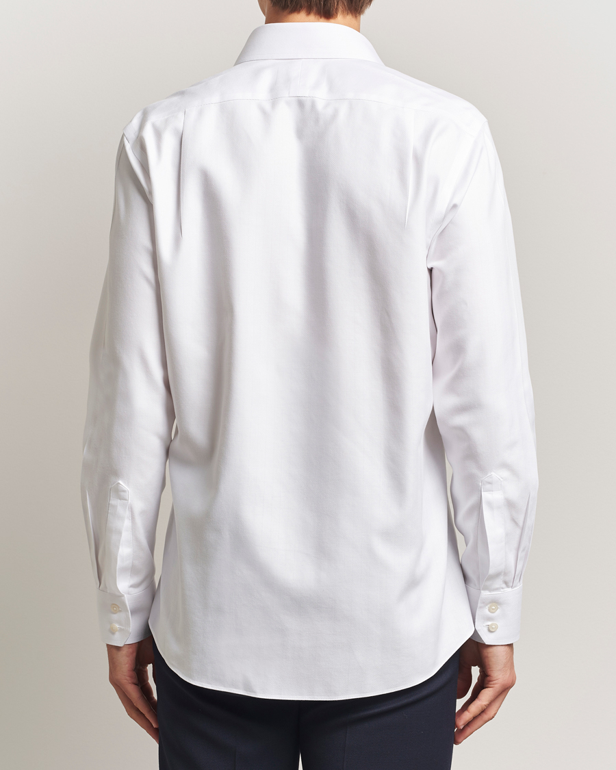 Uomini | Camicie | Charles Tyrwhitt | Slim Fit Non Iron Herringbone Cut Away Shirt White