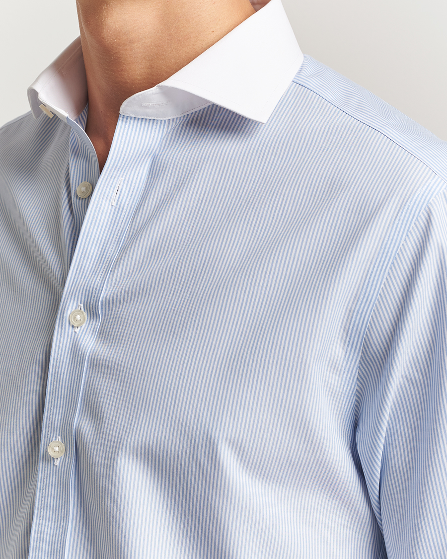 Uomini | Camicie | Charles Tyrwhitt | Slim Fit Non Iron Bengal Stripe Winchester Shirt Sky Blue