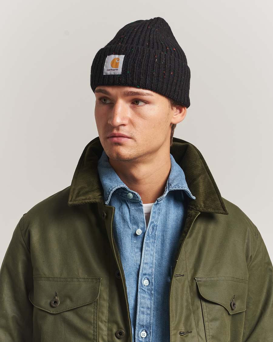 Uomini | Carhartt WIP Anglistic Wool/Cotton Beanie Black | Carhartt WIP | Anglistic Wool/Cotton Beanie Black