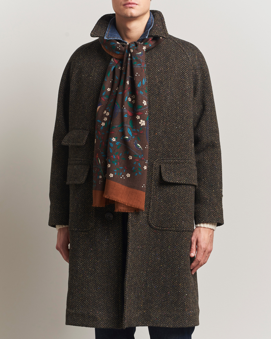 Uomini | Giacche | Drake's | Herringbone Raglan Overcoat Brown