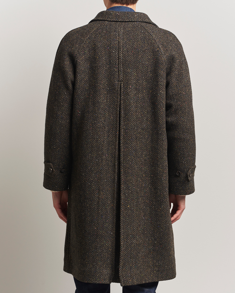 Uomini | Giacche | Drake's | Herringbone Raglan Overcoat Brown