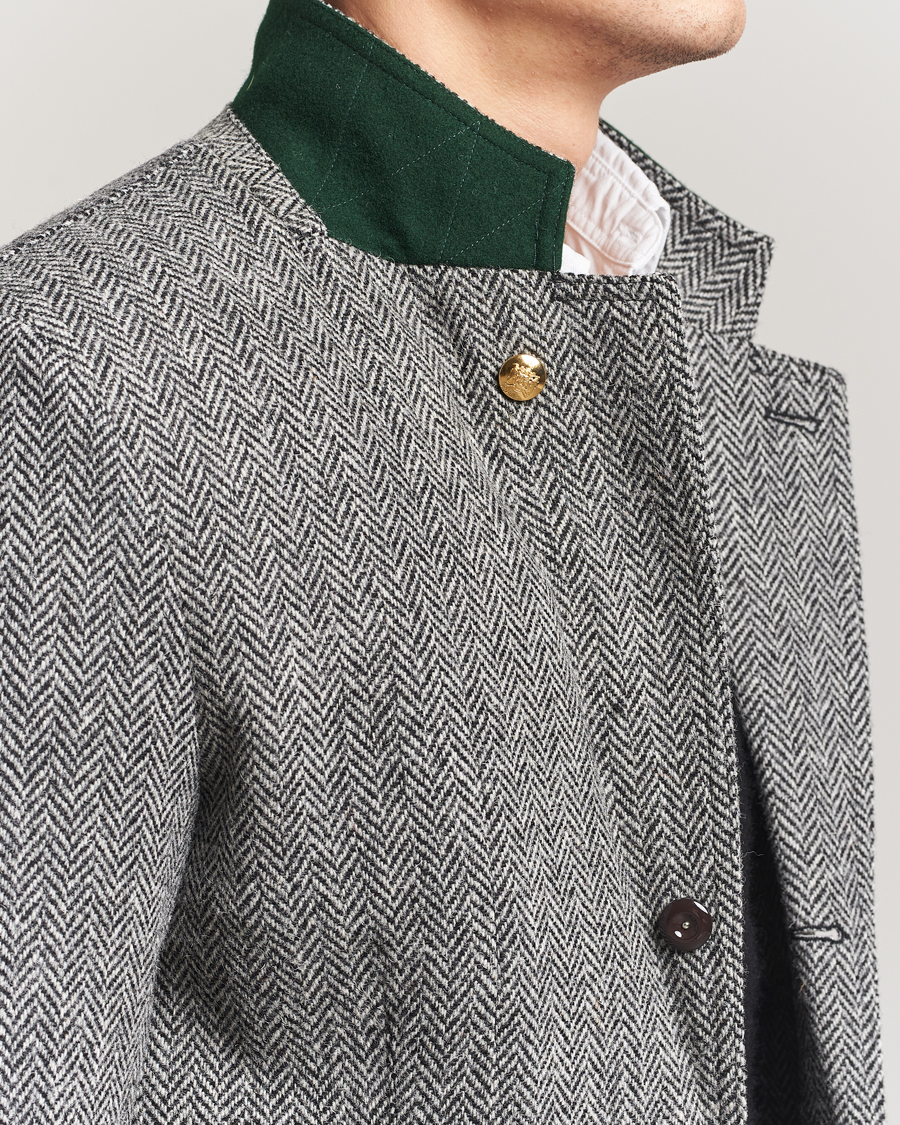 Uomini | Blazers | Drake's | MKVII Wool Herringbone Blazer Grey