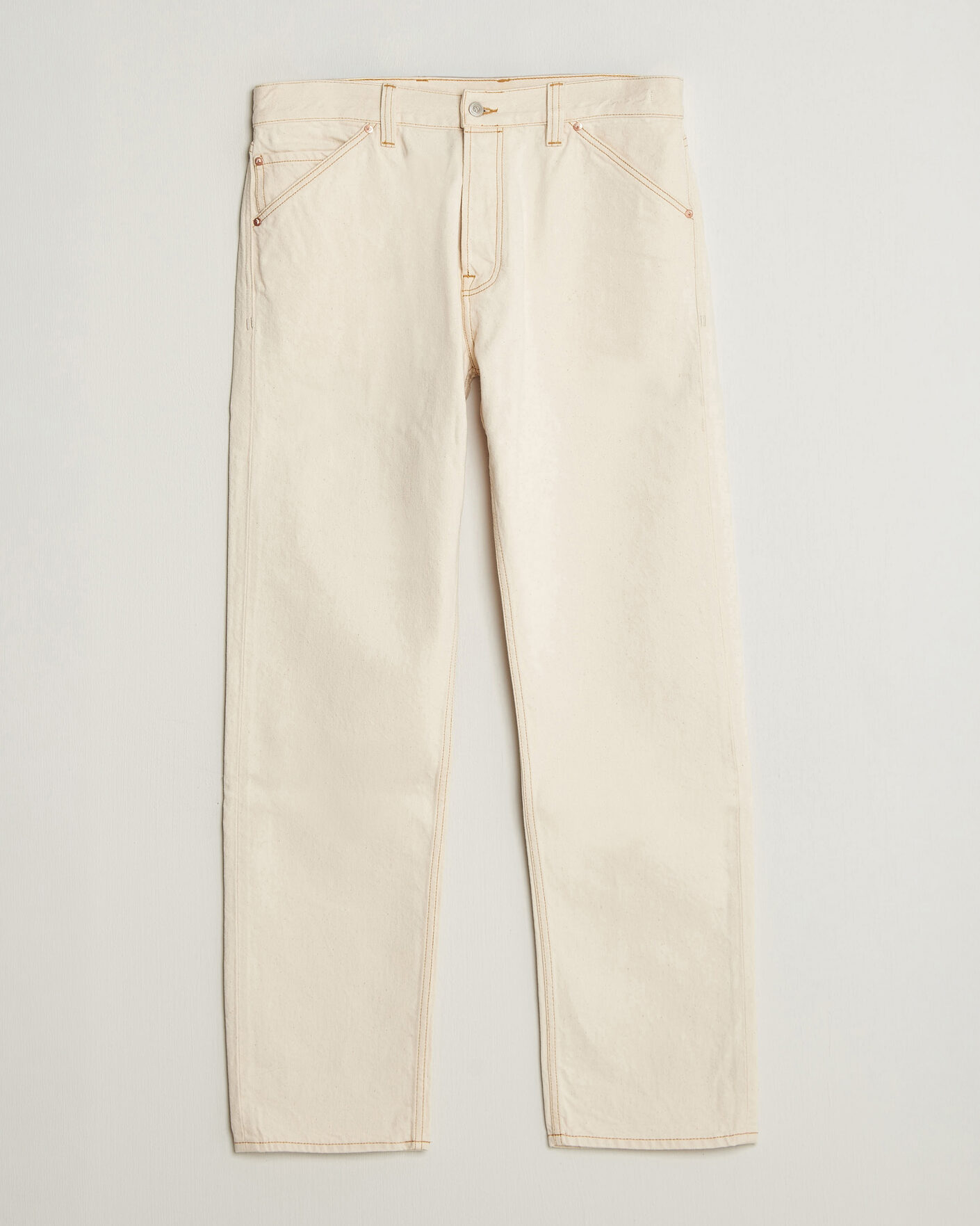 Uomini | Jeans | Drake's | 5-Pocket Heavy Cotton Jeans Ecru