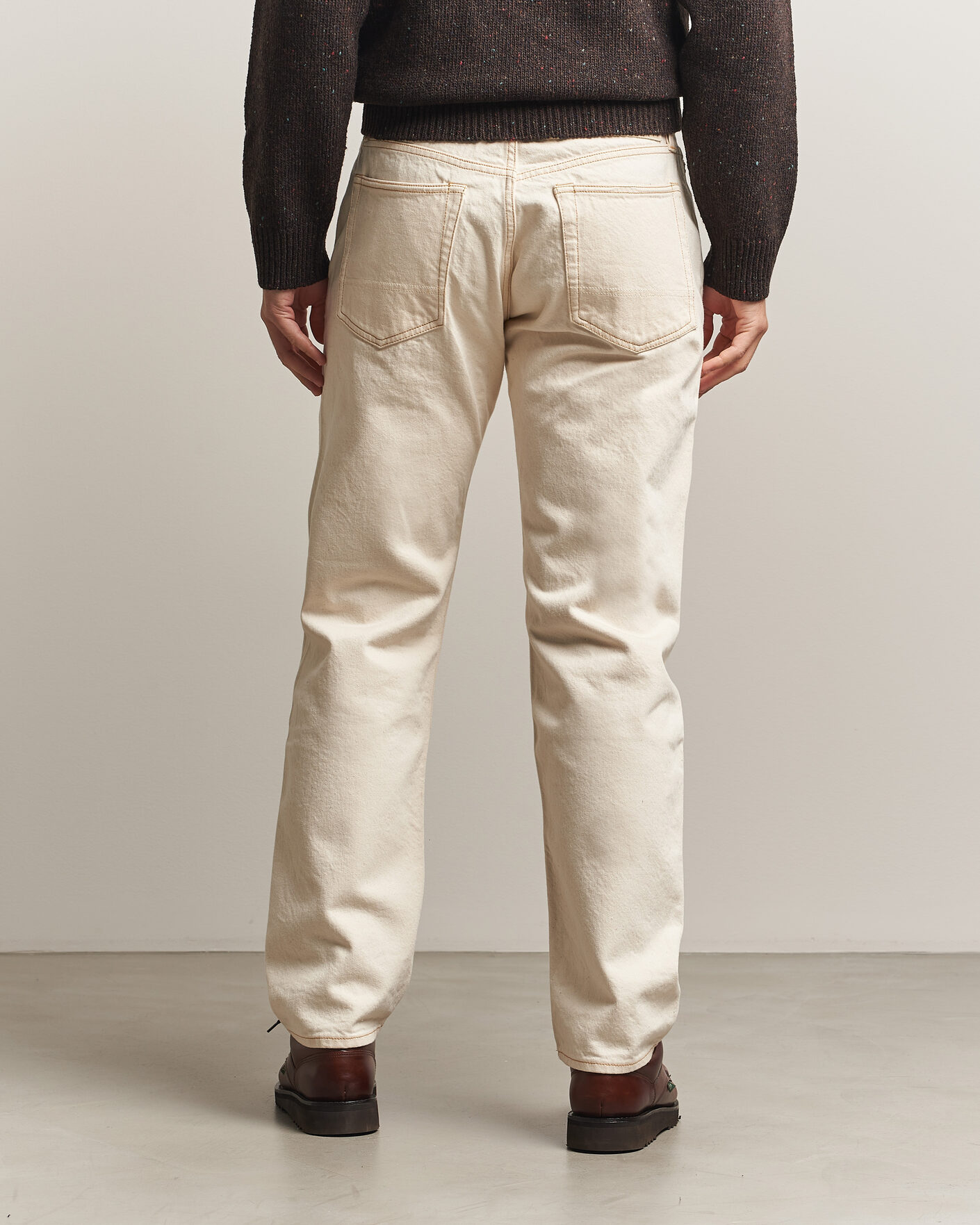 Uomini | Jeans | Drake's | 5-Pocket Heavy Cotton Jeans Ecru